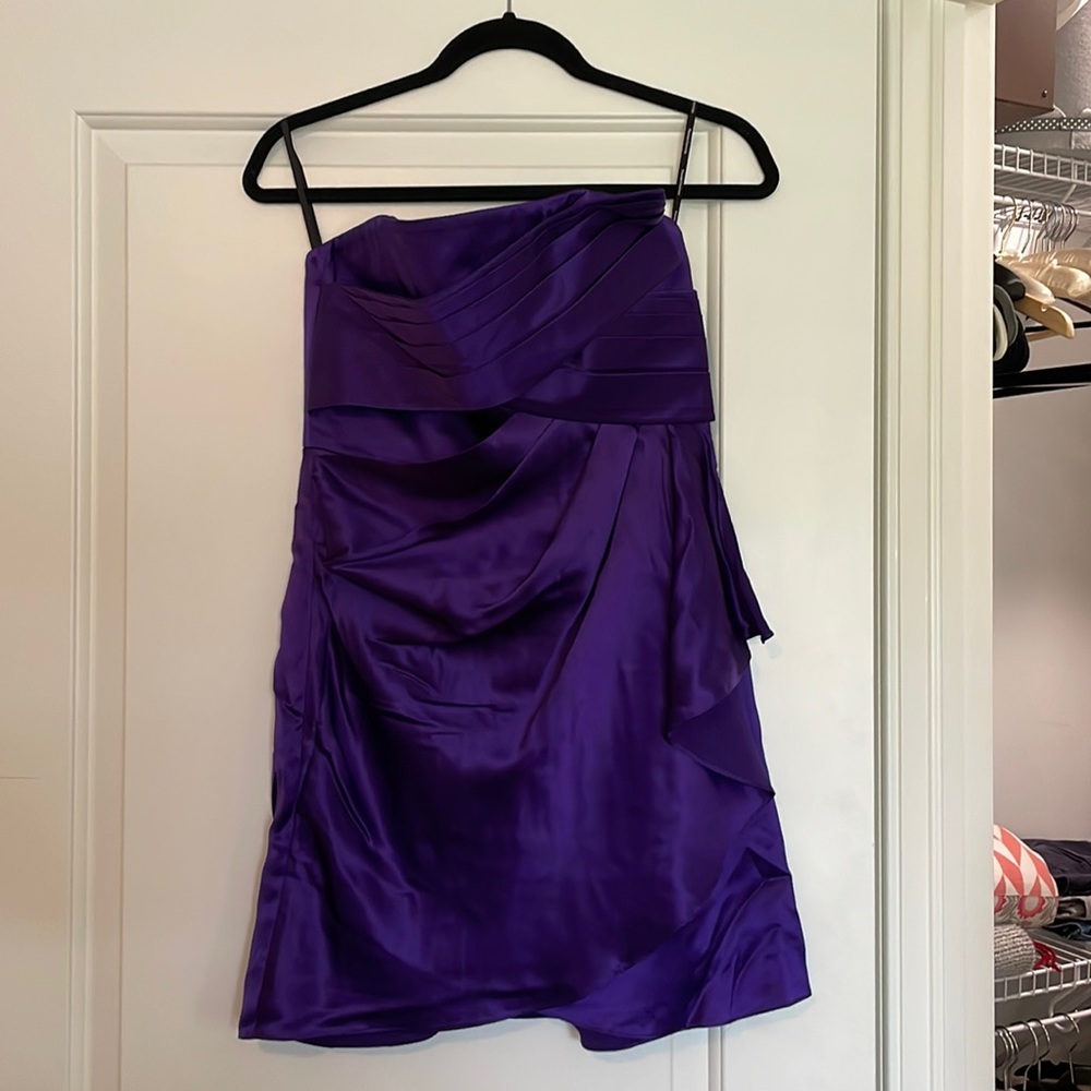 Phoebe couture dark purple strapless party dress